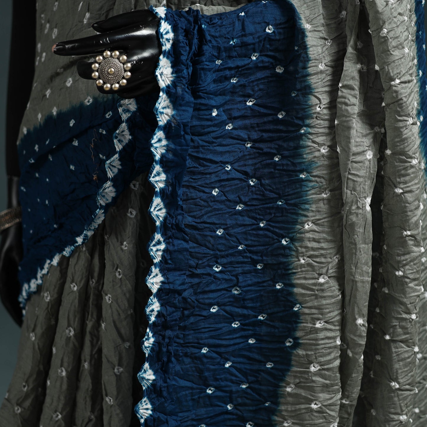 Kutch bandhani tie-dye cotton saree with blouse piece 39