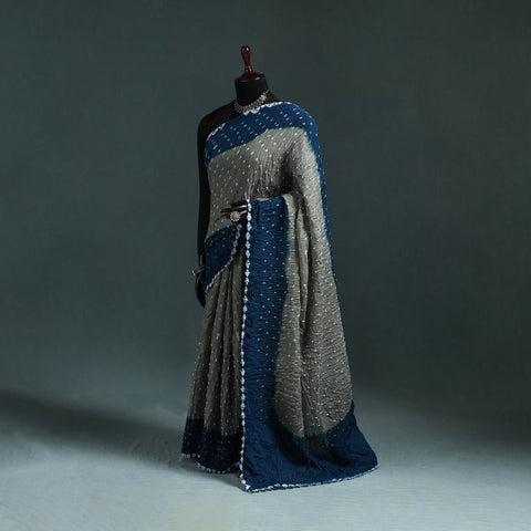 Kutch bandhani tie-dye cotton saree with blouse piece 39