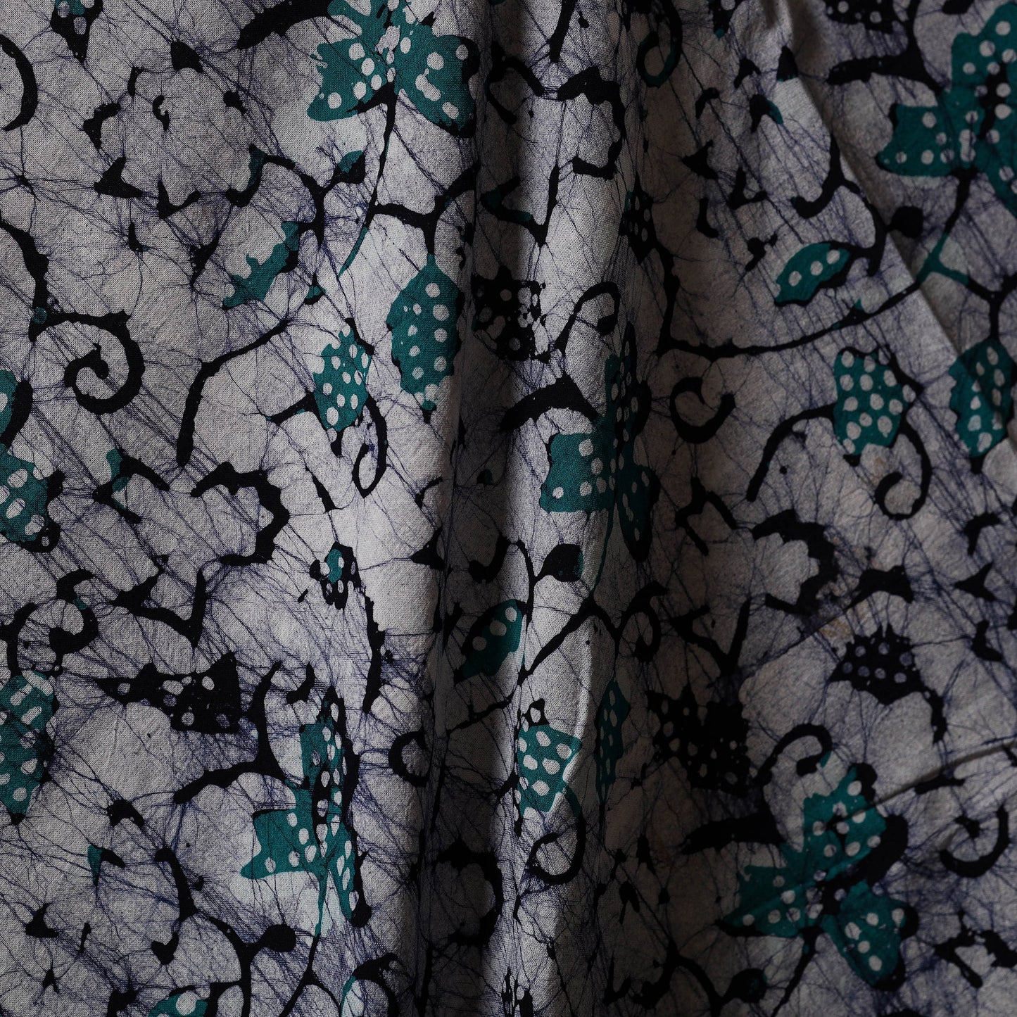 Grey - kutch batik cotton fabric 06 - handcrafted