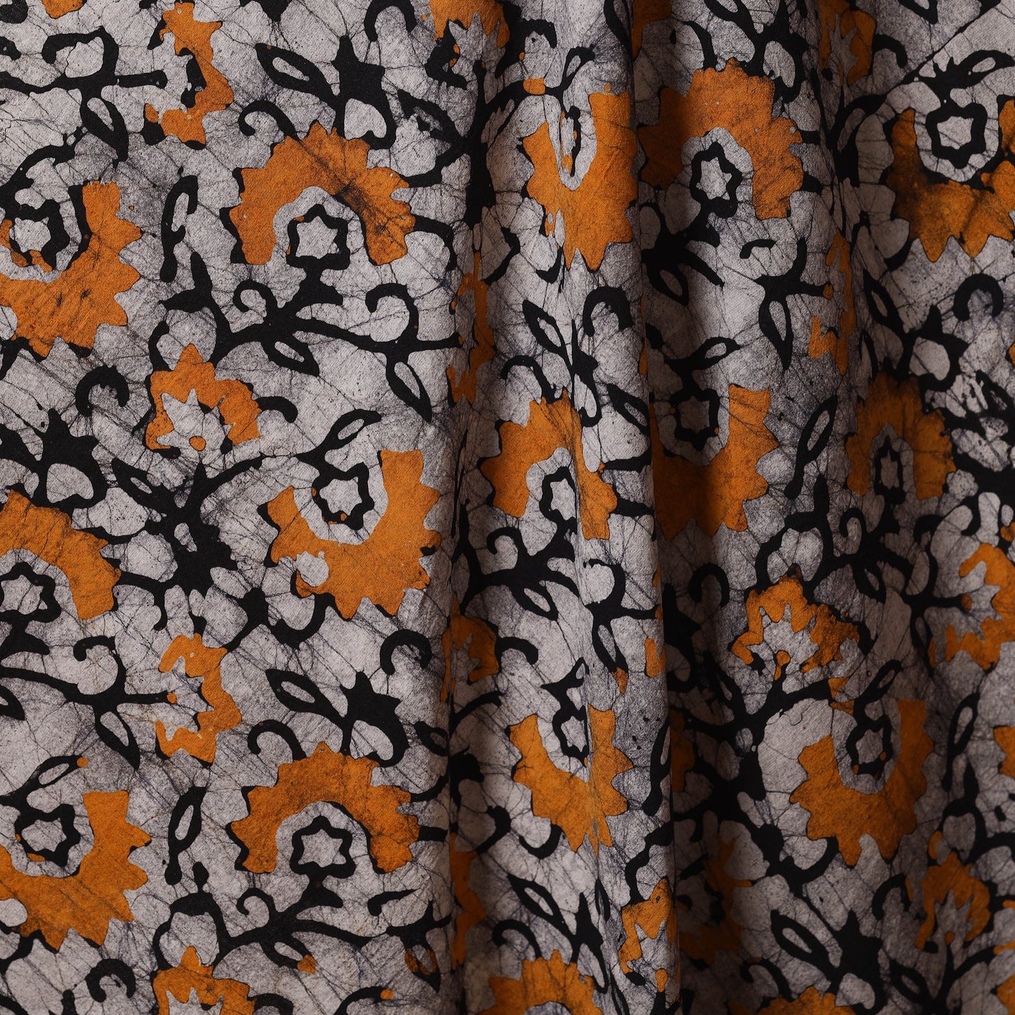 Grey - kutch batik cotton fabric 23 - handcrafted