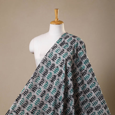 Grey - kutch batik cotton fabric 33 - handcrafted