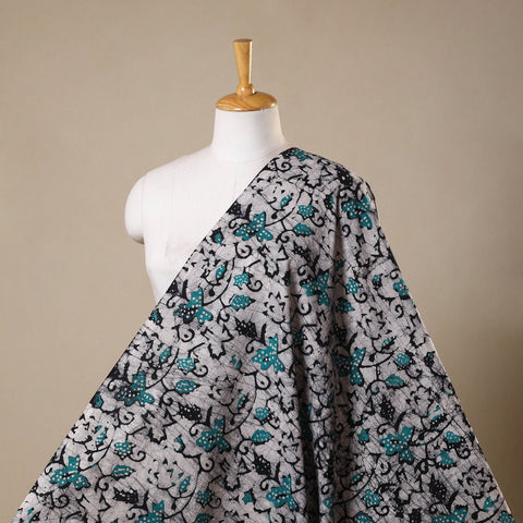 Grey - kutch batik cotton fabric 67 - handcrafted