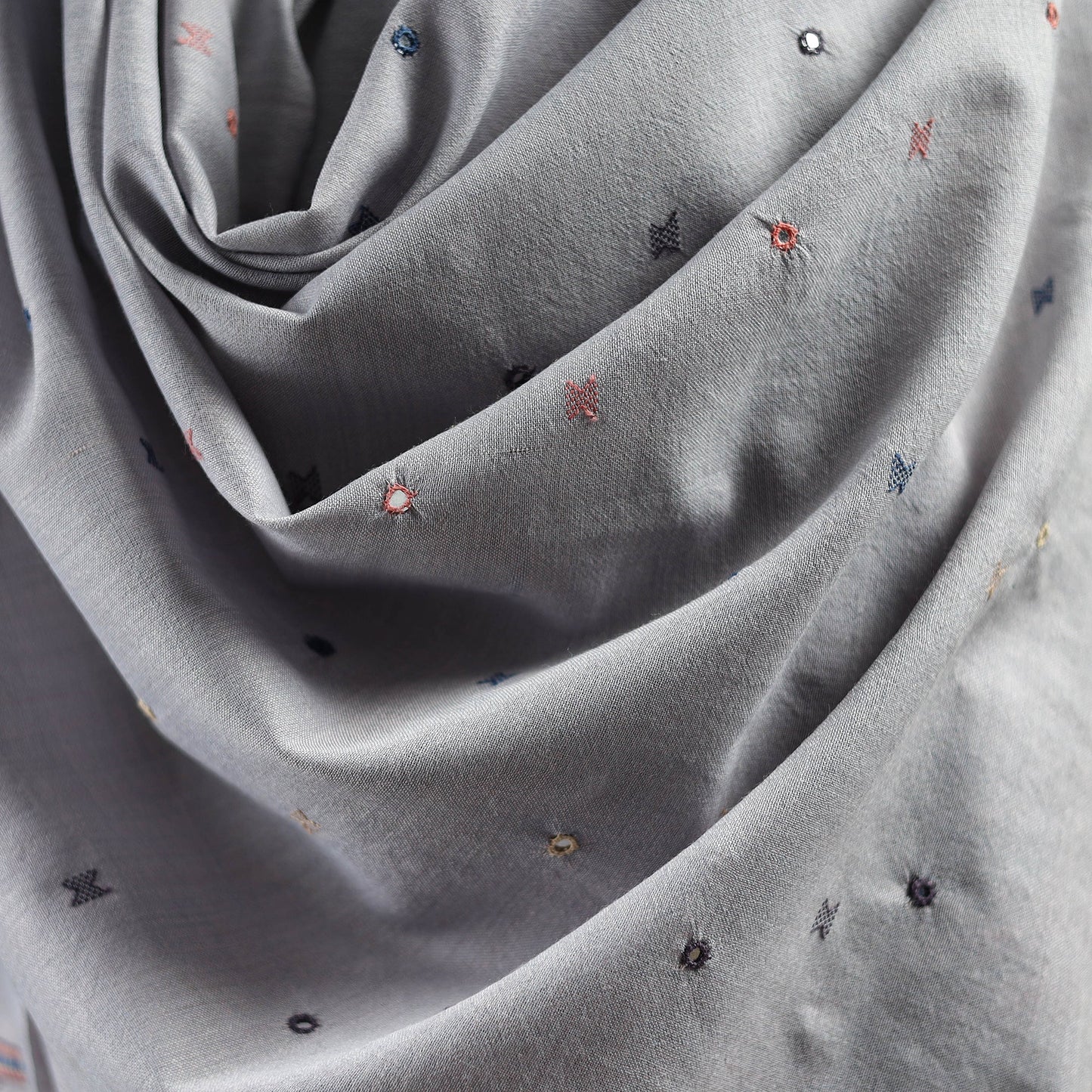 Kutch bhujodi mirror work handwoven merino wool shawl 34