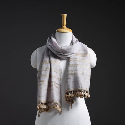 Buy Grey Kutch Embroidery Handwoven Merino Woolen Stole