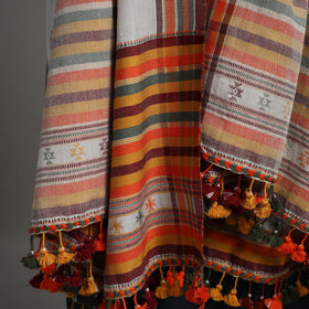 Grey - Kutch Embroidery Mirror Work Handwoven Woolen Shawl 02