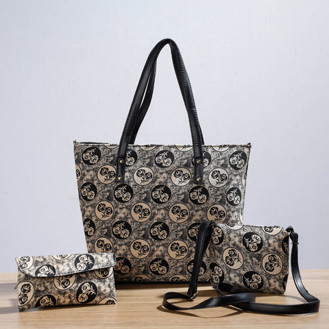  Kutch Handcrafted Cotton Shoulder Bag (Set of 3) 