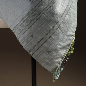 Grey - kutch bhujodi handwoven merino wool shawl 10