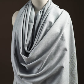 Grey - kutch bhujodi handwoven merino wool shawl 10