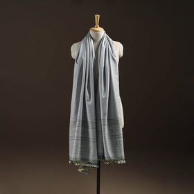 Grey - kutch bhujodi handwoven merino wool shawl 10