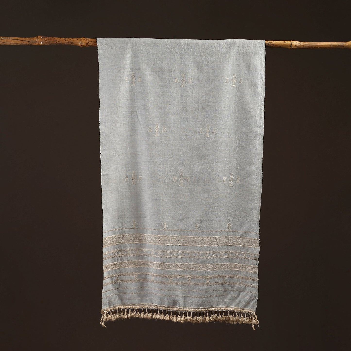 Kutch handwoven merino wool stole 56 - handcrafted