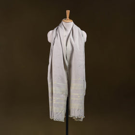 Grey - kutch bhujodi handwoven mirror work acrylic wool