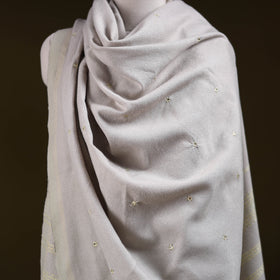 Grey - kutch bhujodi handwoven mirror work acrylic wool