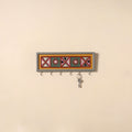Kutch mud mirror work lippan art key holder (4 x 12 in) 16