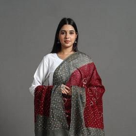 Shop Authentic Grey Bandhani Cotton Dupatta Online