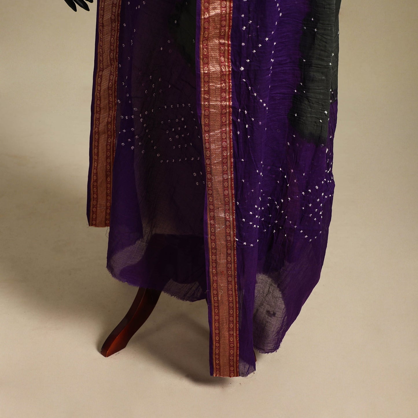 Grey - kutch tie-dye cotton bandhani dupatta with border 41