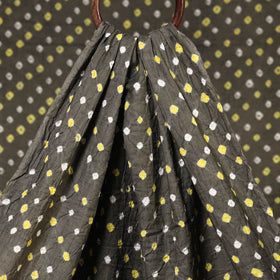  Traditional Grey Bandhani Fabric from Kutch