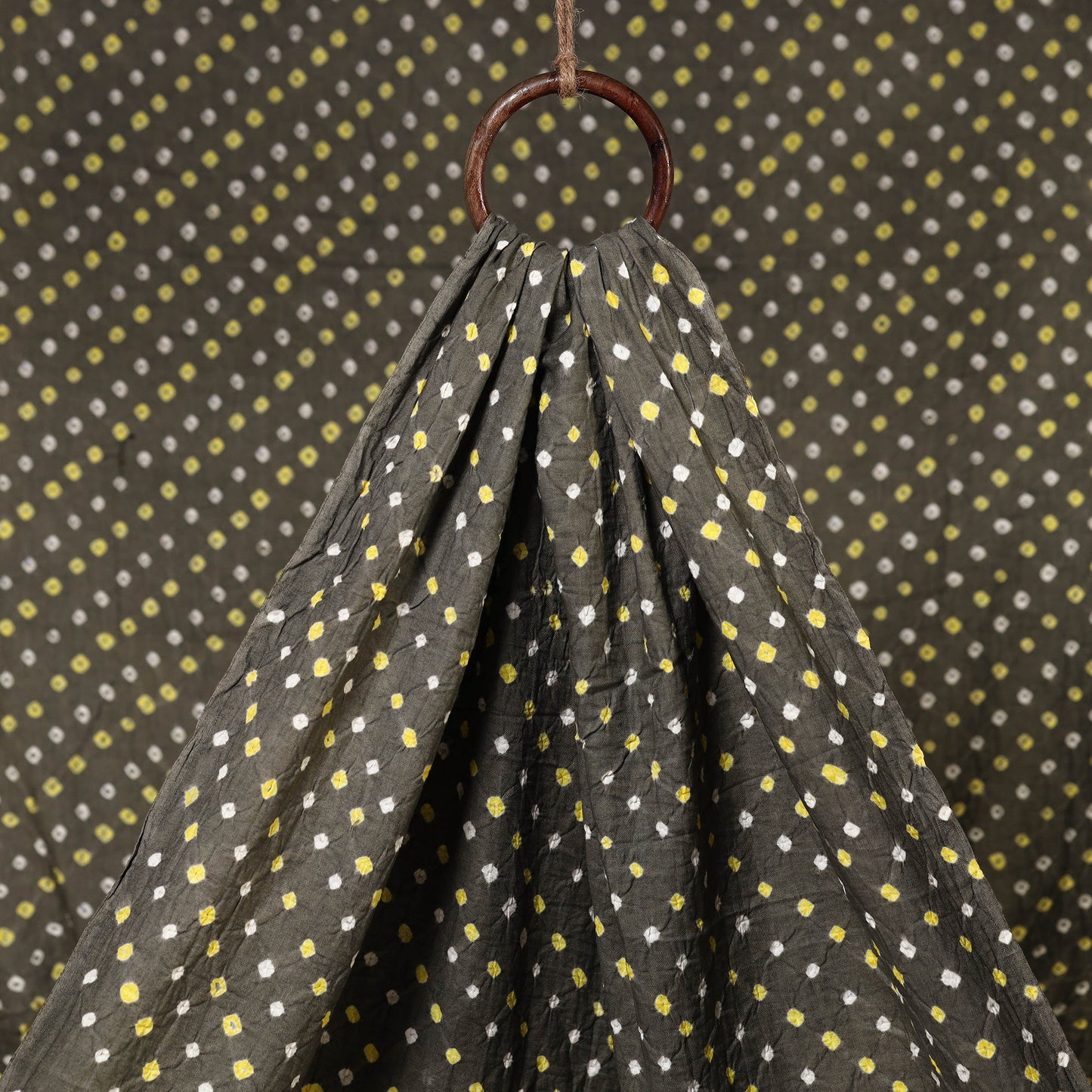  Traditional Grey Bandhani Fabric from Kutch