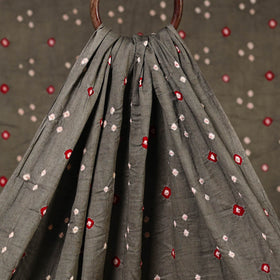 Shop Traditional Grey Bandhani Fabric from Kutch