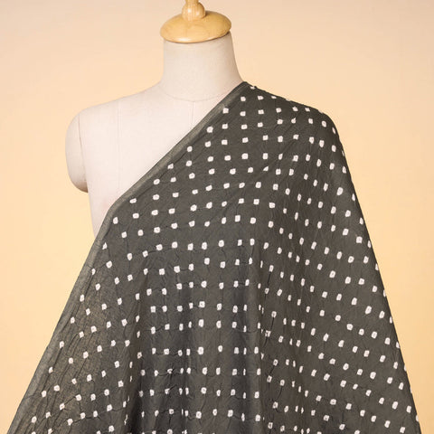 Grey - kutch tie-dye soft cotton bandhani fabric 25