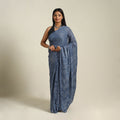 Grey Kutch Tie-Dye Cotton Bandhani Saree