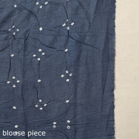 Grey Kutch Tie-Dye Cotton Bandhani Saree