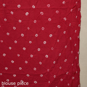 Grey - kutch tie-dye cotton bandhani saree 88 - handcrafted