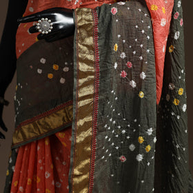 Kutch tie-dye cotton bandhani saree with blouse piece 28