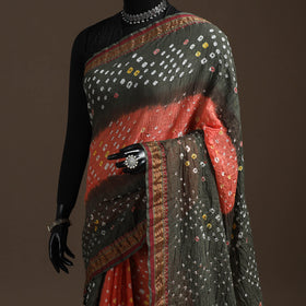 Kutch tie-dye cotton bandhani saree with blouse piece31
