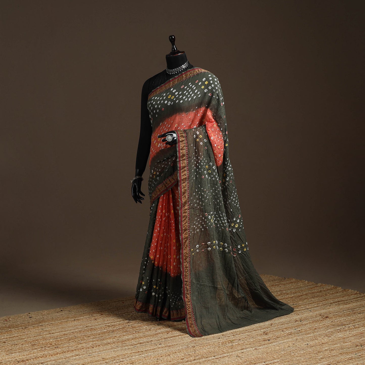 Kutch tie-dye cotton bandhani saree with blouse piece31