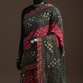 Kutch tie-dye cotton bandhani saree with blouse piece 32