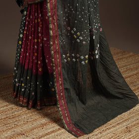 Kutch tie-dye cotton bandhani saree with blouse piece 32