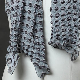 Grey - Kutch Tie-Dye Cotton Bandhani Stole 18