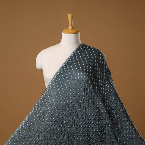 Grey - kutch tie-dye modal silk bandhani fabric 03