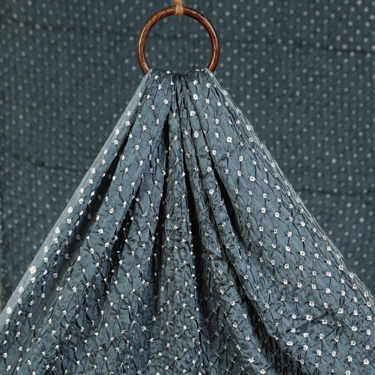 Grey - kutch tie-dye modal silk bandhani fabric 03