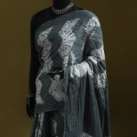 Kutch tie-dye pure cotton shibori saree 26 - handcrafted