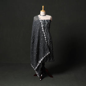 Kutch tie-dye satin cotton bandhani 3pc unstitched dress