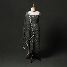 Kutch tie-dye satin cotton bandhani 3pc unstitched dress