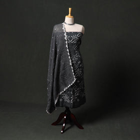 Kutch tie-dye satin cotton bandhani 3pc unstitched dress
