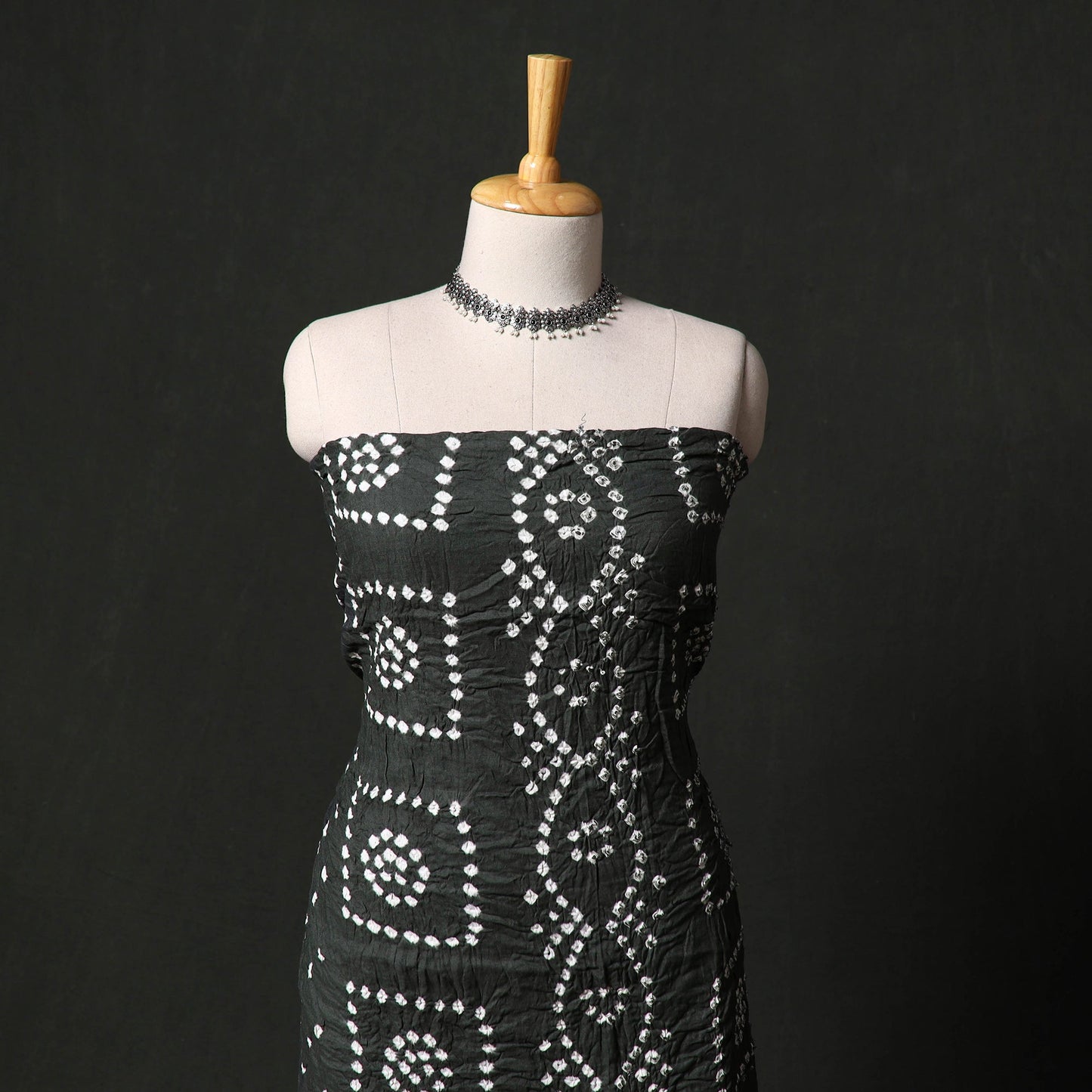 Kutch tie-dye satin cotton bandhani 3pc unstitched dress