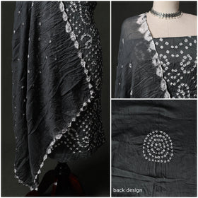 Kutch tie-dye satin cotton bandhani 3pc unstitched dress