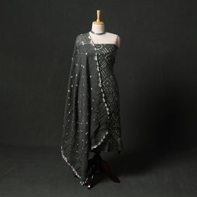 Kutch tie-dye satin cotton bandhani 3pc unstitched dress