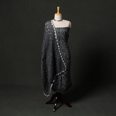 Kutch tie-dye satin cotton bandhani 3pc unstitched dress