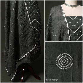 Kutch tie-dye satin cotton bandhani 3pc unstitched dress