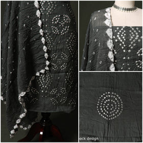 Kutch tie-dye satin cotton bandhani 3pc unstitched dress