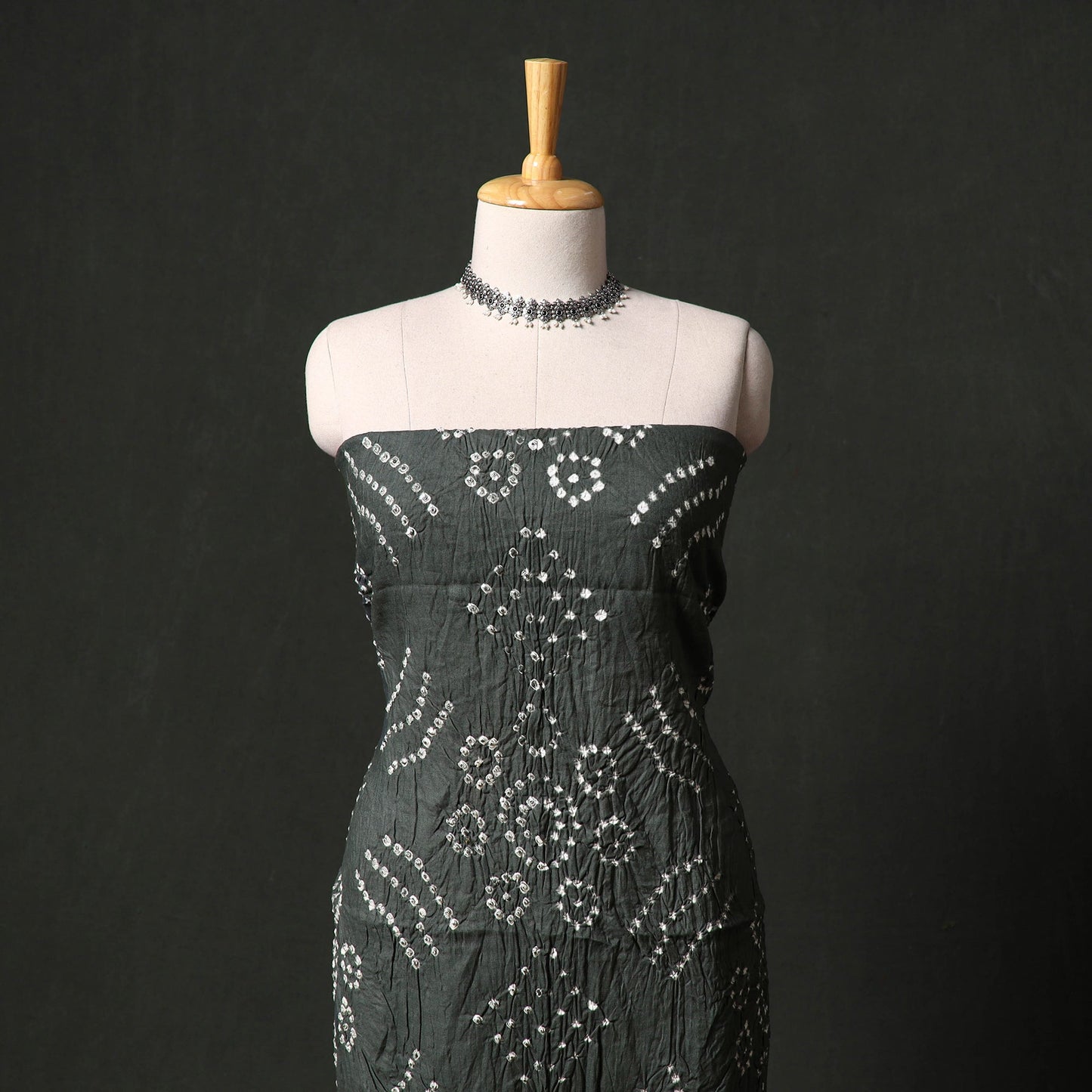 Kutch tie-dye satin cotton bandhani 3pc unstitched dress
