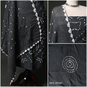 Kutch tie-dye satin cotton bandhani 3pc unstitched dress