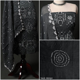 Kutch tie-dye satin cotton bandhani 3pc unstitched dress