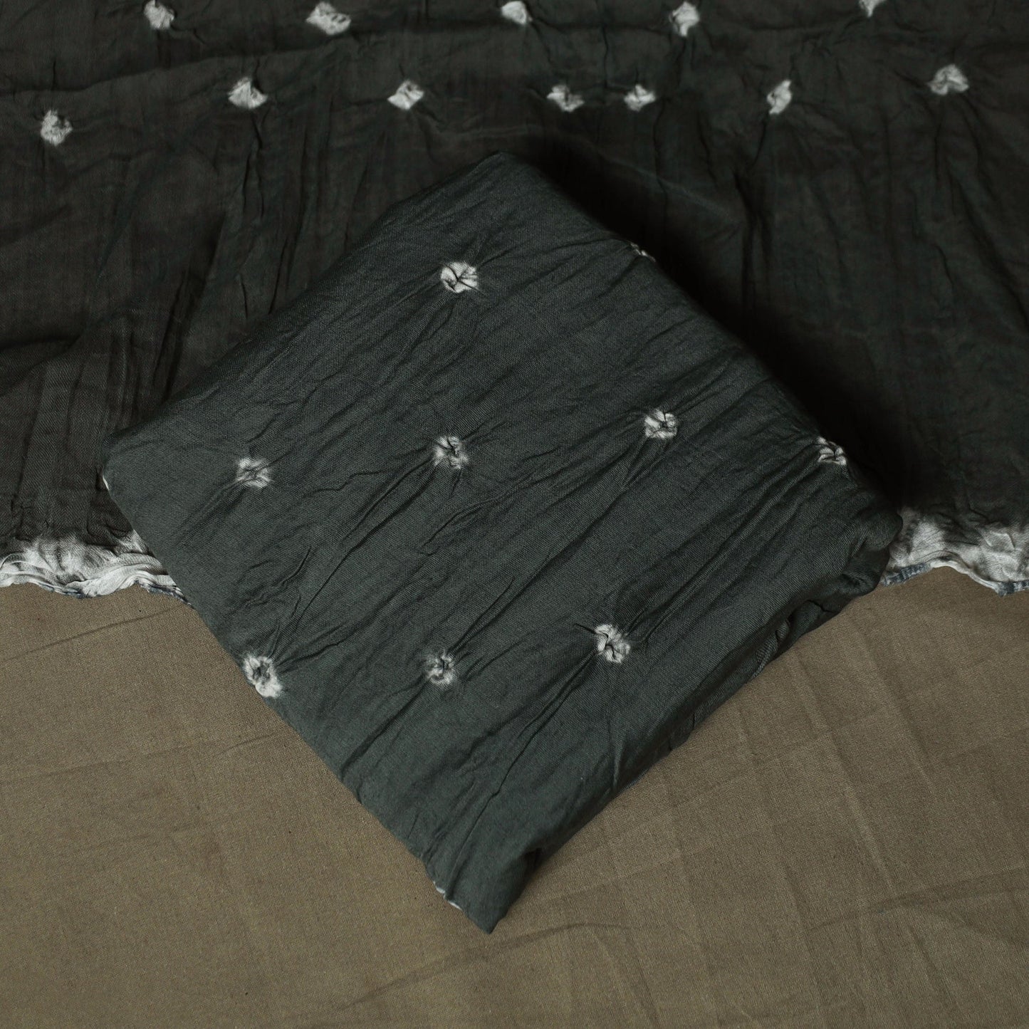 Kutch tie-dye satin cotton bandhani 3pc unstitched dress