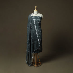 Kutch tie-dye satin cotton bandhani 3pc unstitched dress