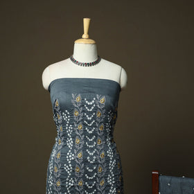 Kutch tie-dye satin cotton bandhani 3pc unstitched dress